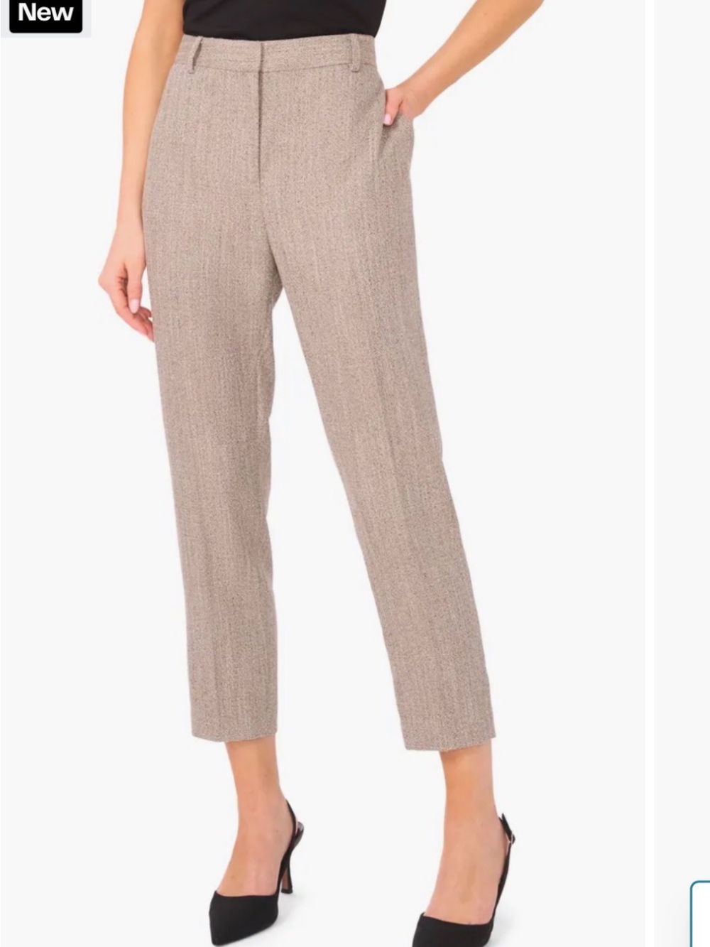 Halogen Women's Tailored Cropped Ankle Pants in Khaki- size8